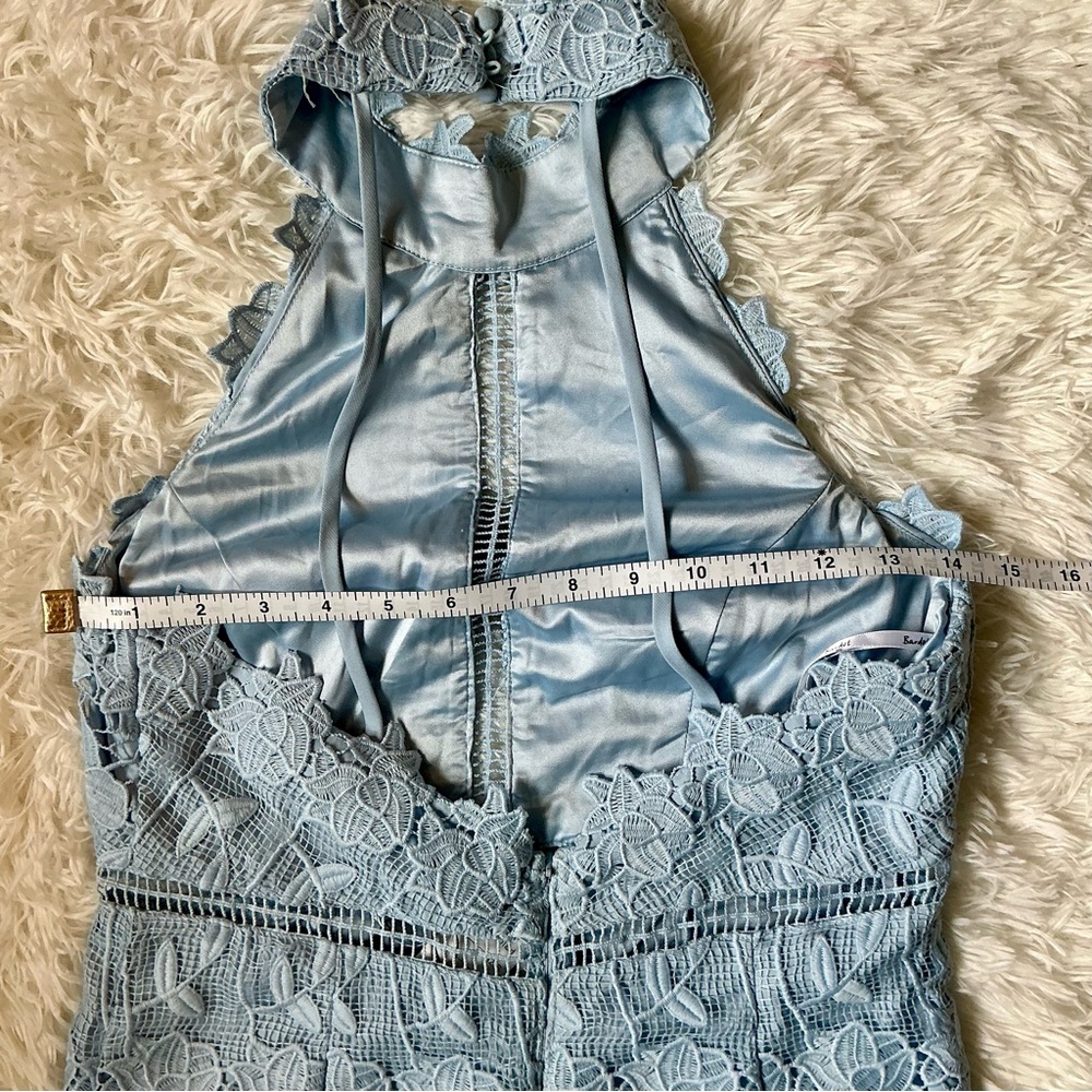 Bardot Pastel Blue Lace Halter Neck Midi Dress | US 6 / Small | NWT - Picture 8 of 10